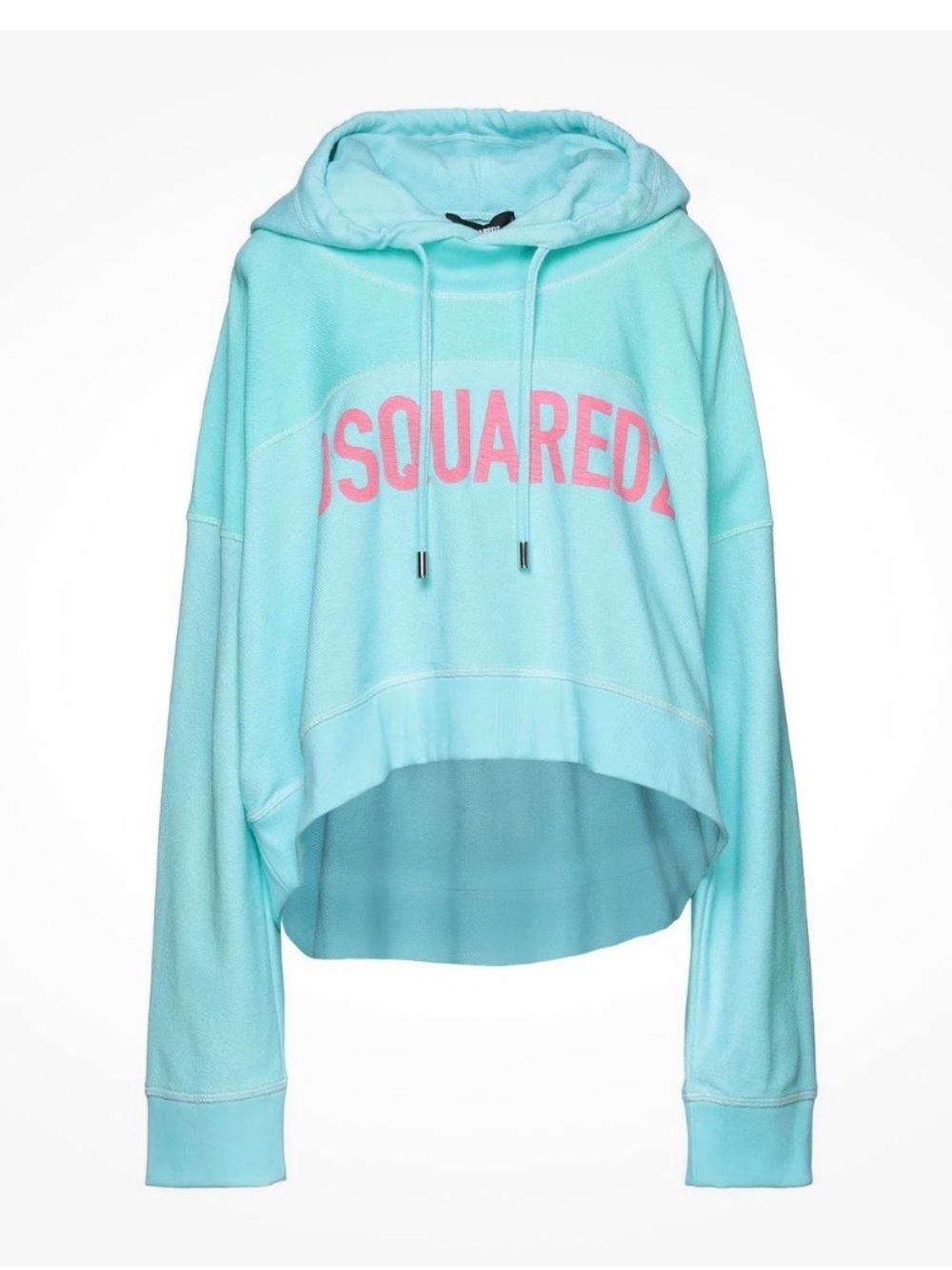 DSQUARED Mint Green hoodie Sweatshirt with Pink Logo